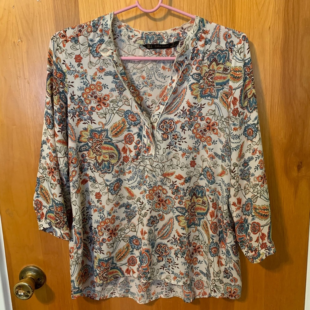 Zara Floral Tunic Blouse